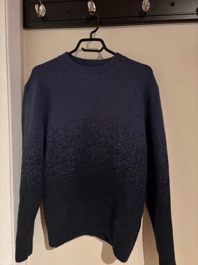 JW ANDERSON Navy Ombre Crewneck Sweater